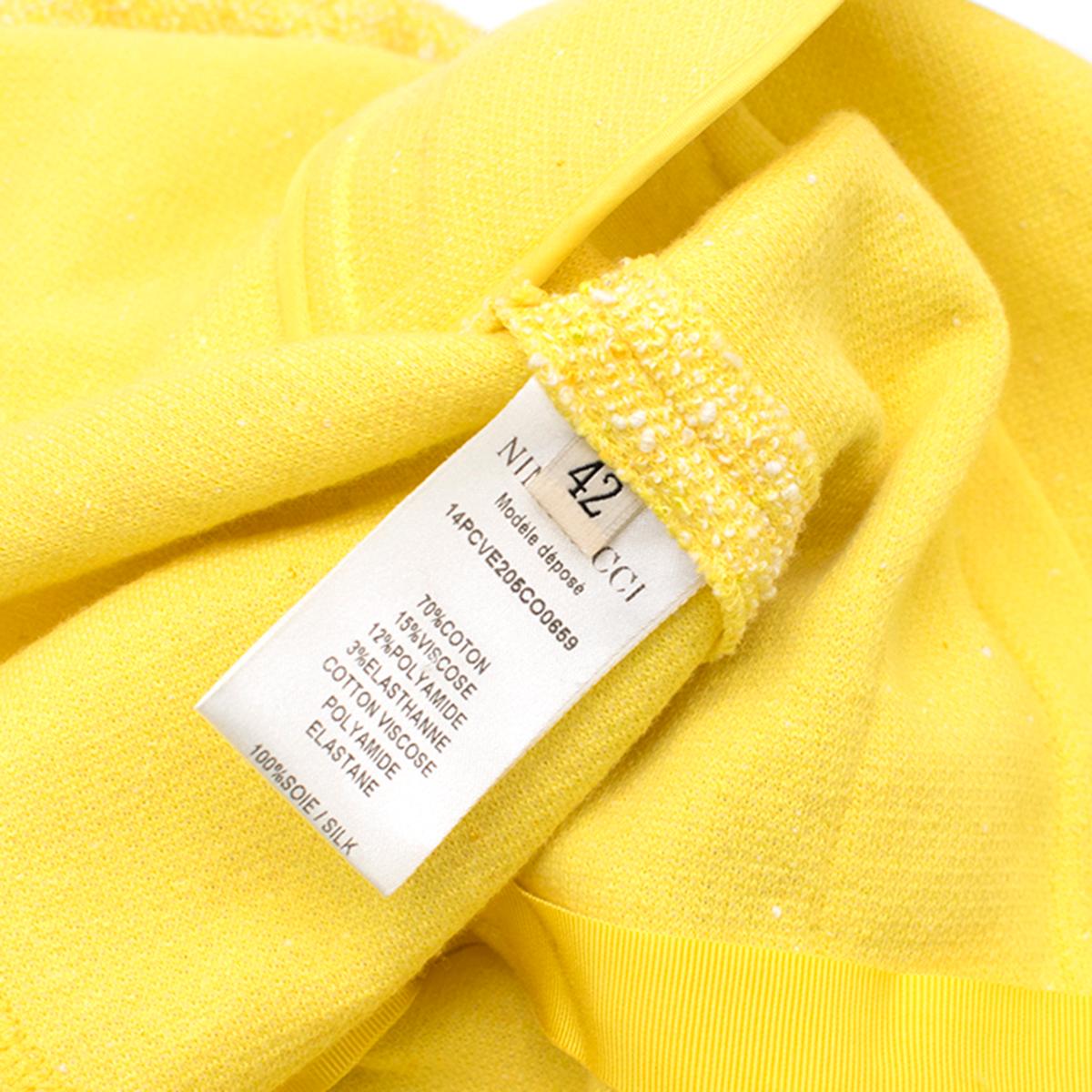 Nina Ricci Yellow Tweed Jacket - Size US 6 For Sale 4