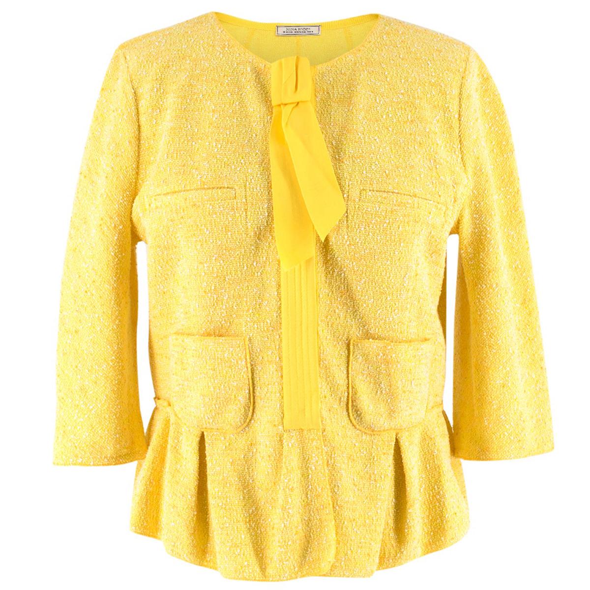 Nina Ricci Yellow Tweed Jacket - Size US 6 For Sale