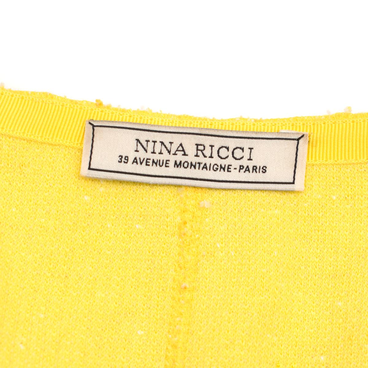Nina Ricci Yellow Tweed Jacket - Size US 6 In Excellent Condition For Sale In London, GB