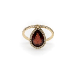 Nina Runsdorf 18K Gold Diamond and Garnet Flip Ring