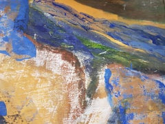 Composizione astratta - Pittura a olio astratta Nero Giallo Blu Bianco Marrone Rosso