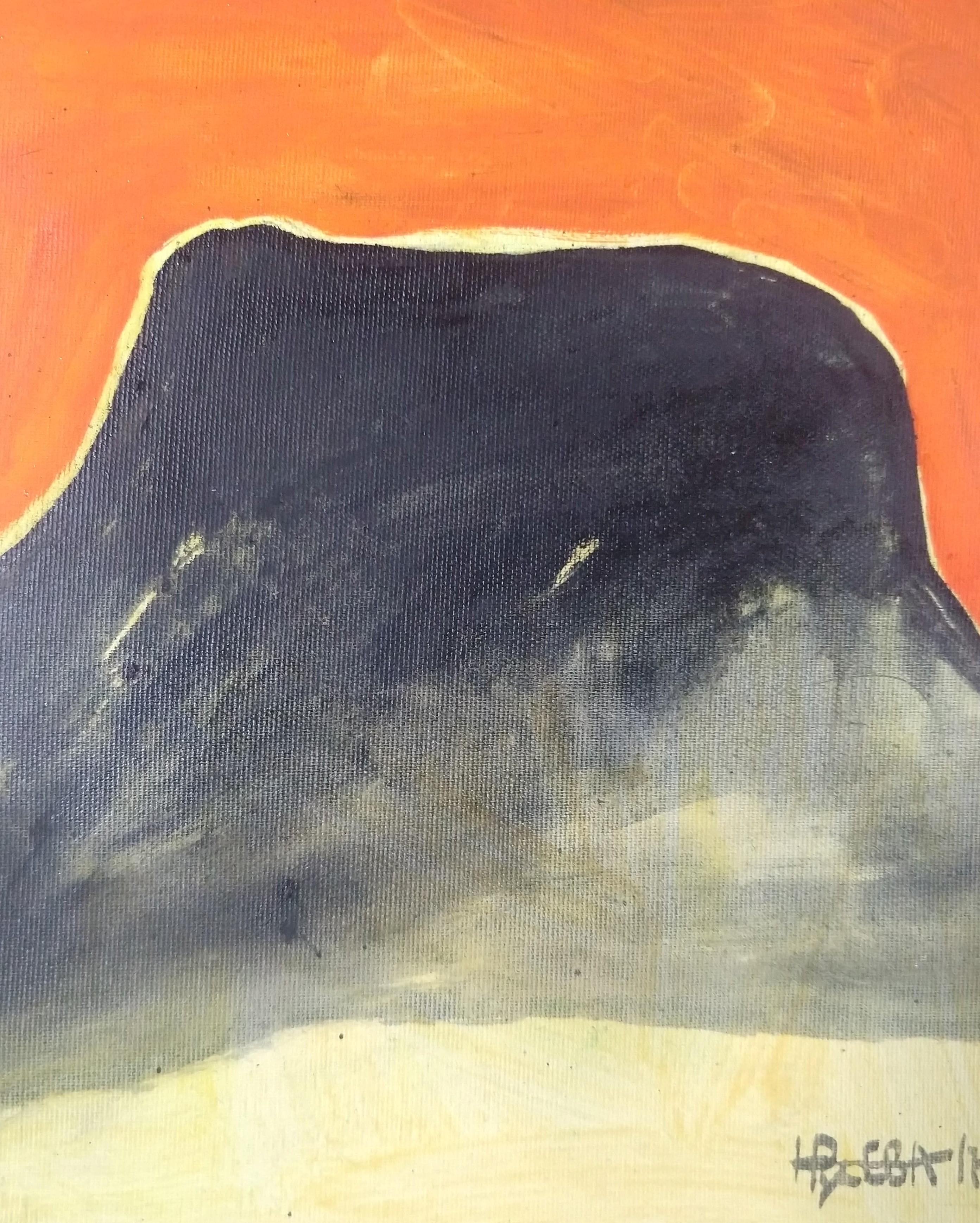 Alba - Pittura a olio astratta Arancione Verde Blu Bianco Marrone - Painting di Nina Ruseva