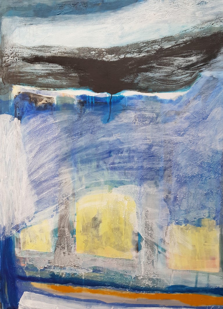 Nina Ruseva - Window - Abstract Oil Painting Colors Black Beige Blue ...