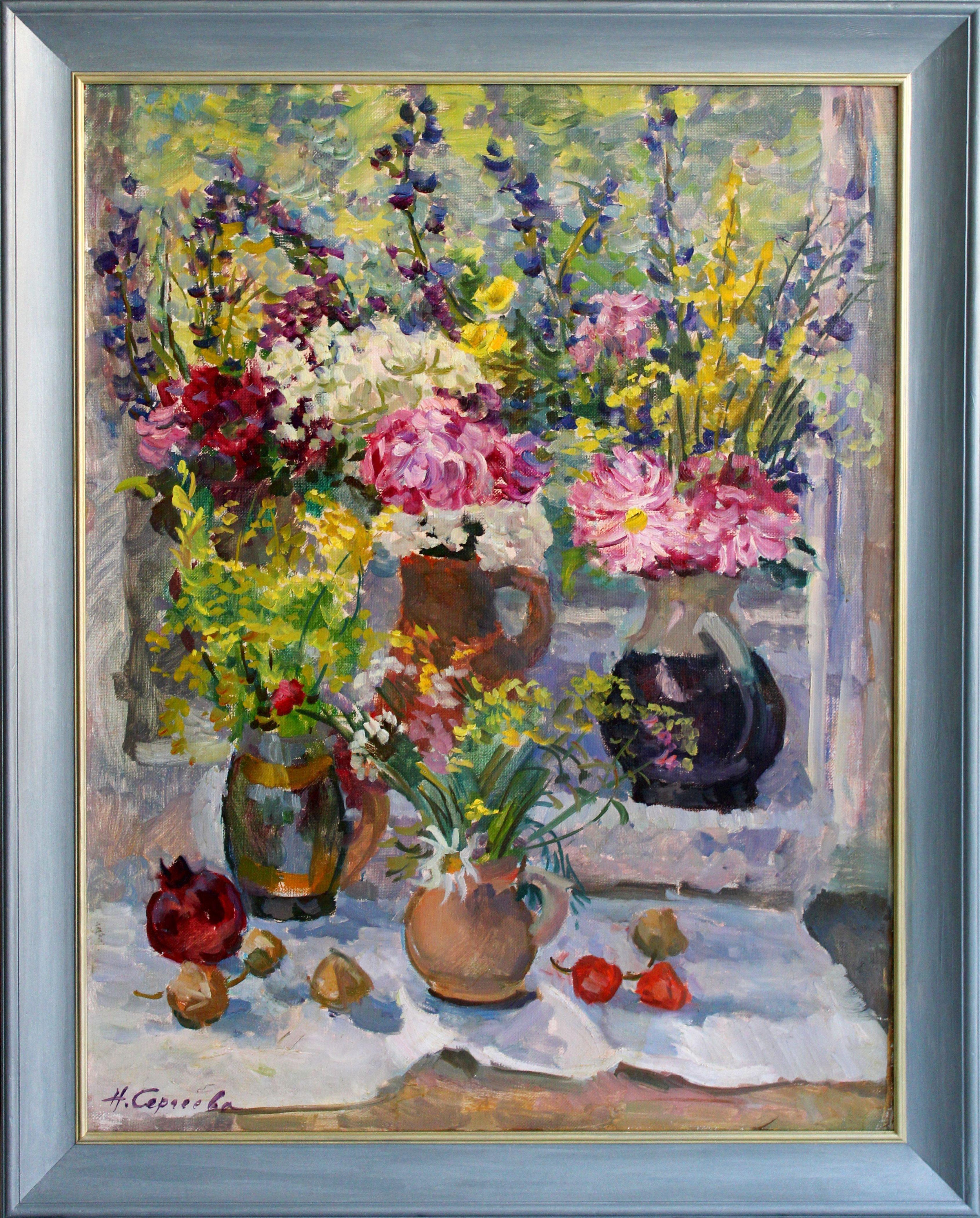 Delizia estiva. Olio su tela, 90 x 69, 5 cm - Painting di Nina Sergeeva