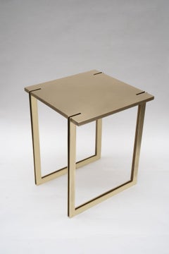 NINA Side Table in Satin Brass by Soraya Osorio