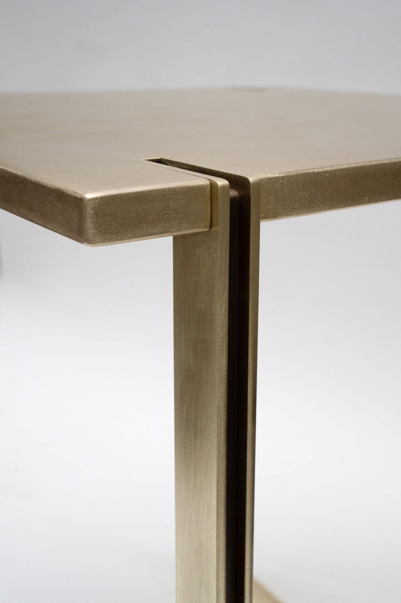Hand-Crafted NINA Side Table in Satin Brass by Soraya Osorio For Sale
