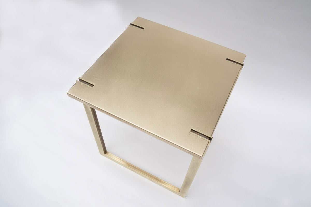 Contemporary NINA Side Table in Satin Brass by Soraya Osorio For Sale