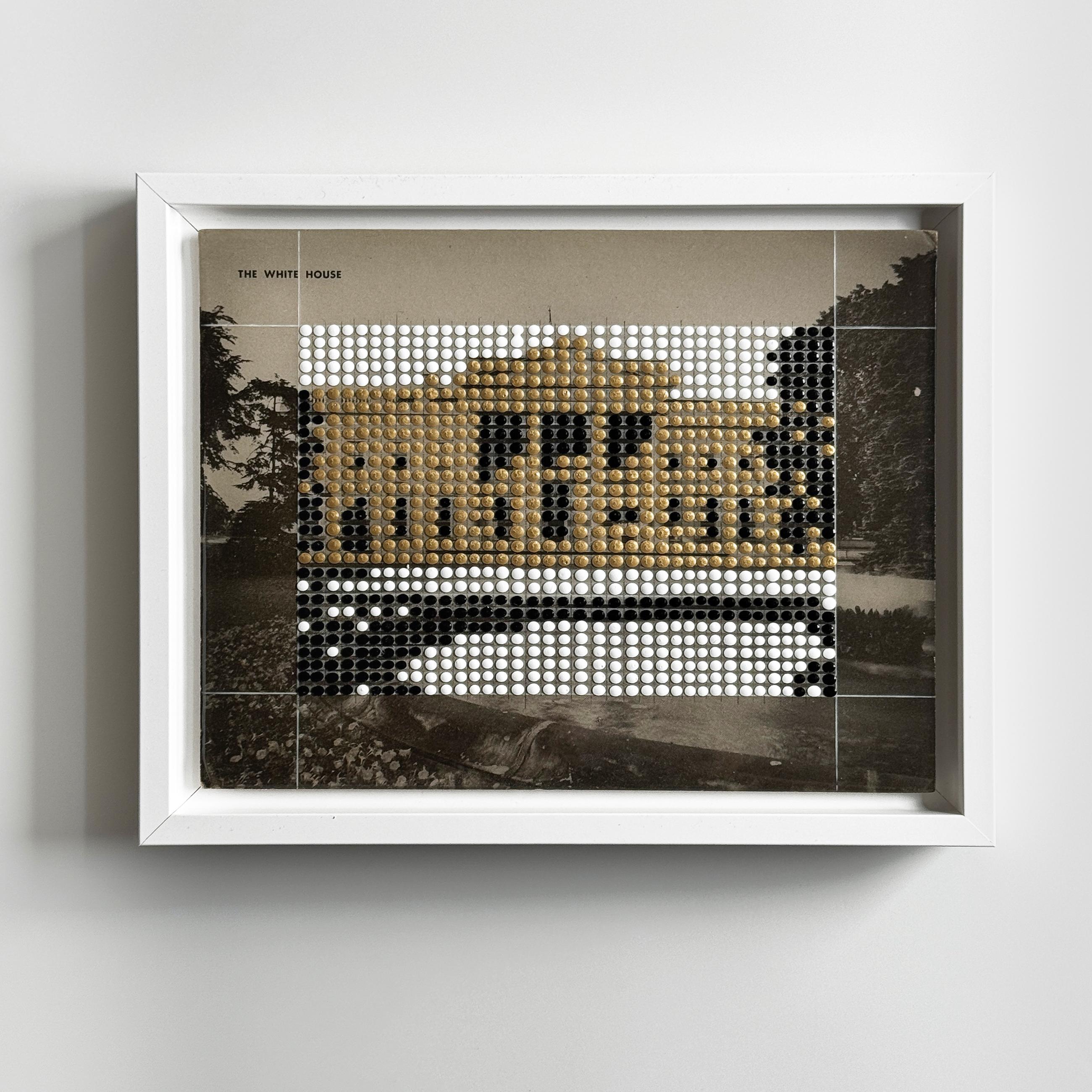 Borrowed Landscapes Study No. 200/The White House in Gold #2, Washington D.C. - Mixed Media Art by Nina Tichava