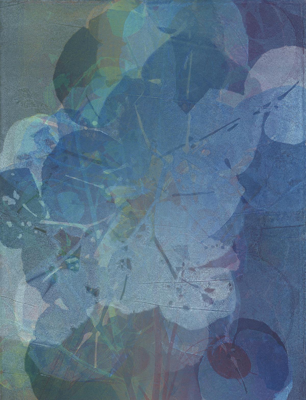Feuille d'aster + Grass, Penny et Chêne - Gris Print par Nina Tichava