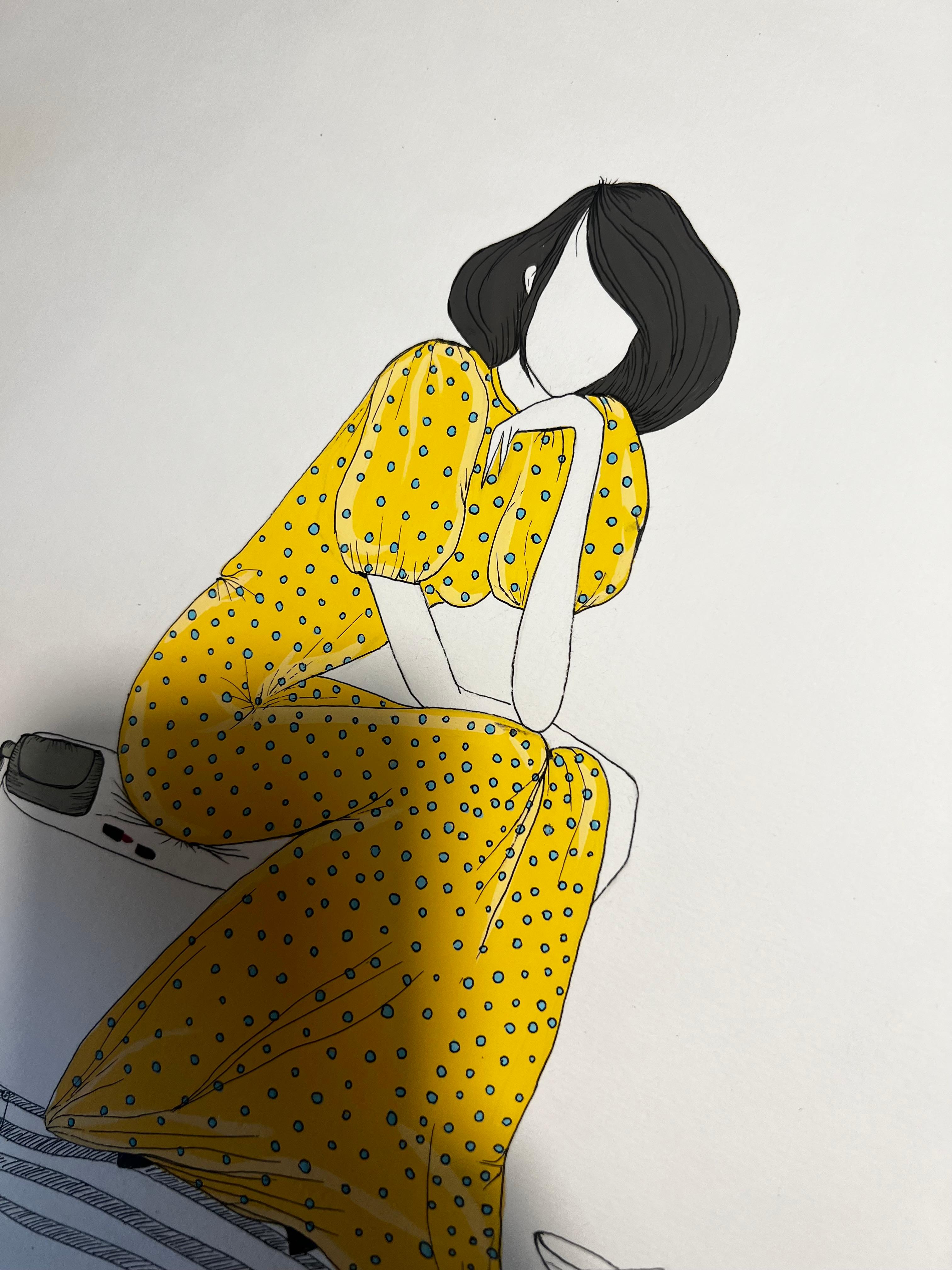 Bad date, 59x42cm, tempera/papier en vente 1