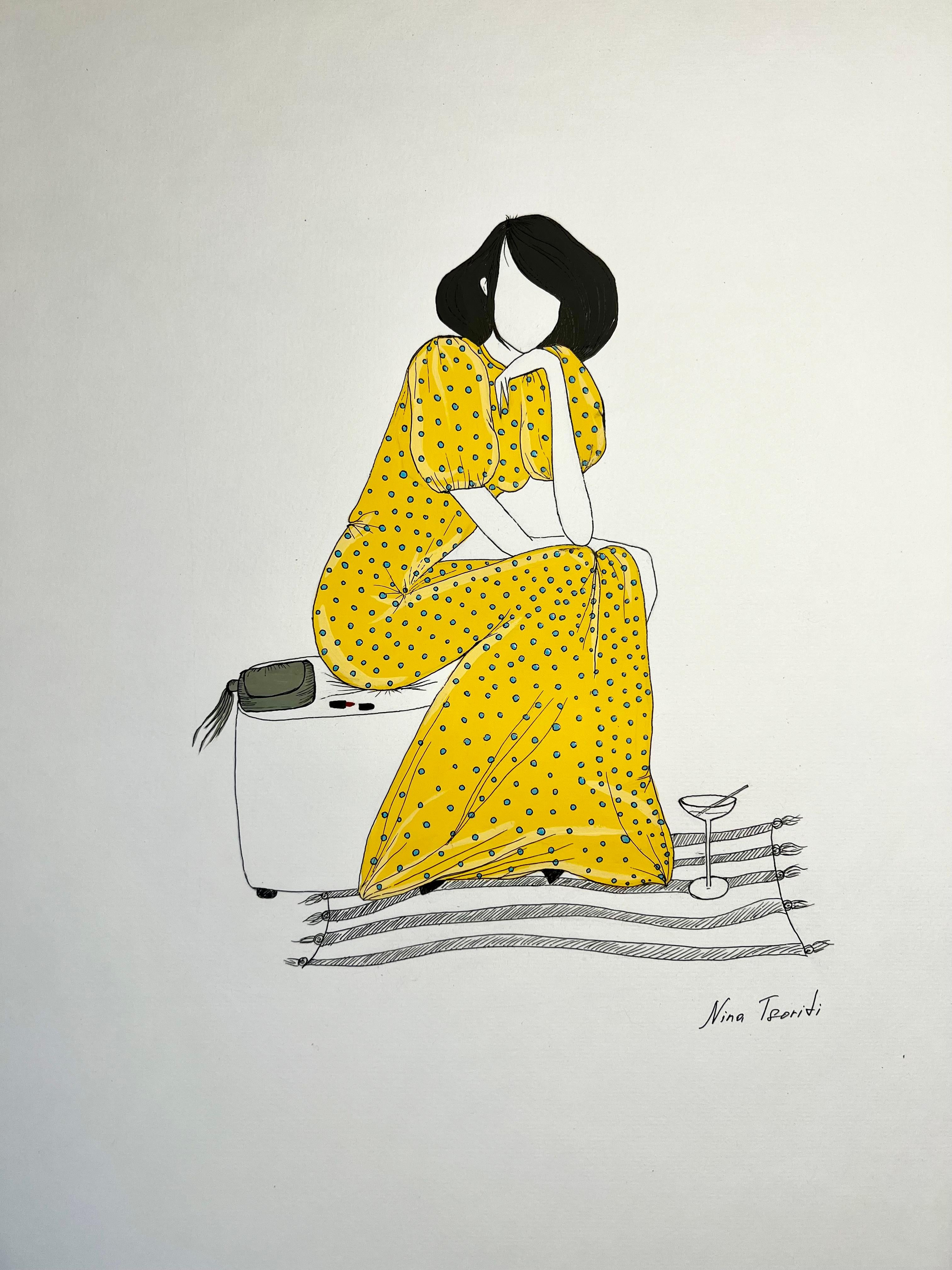 Bad date, 59x42cm, tempera/paper in vendita 2