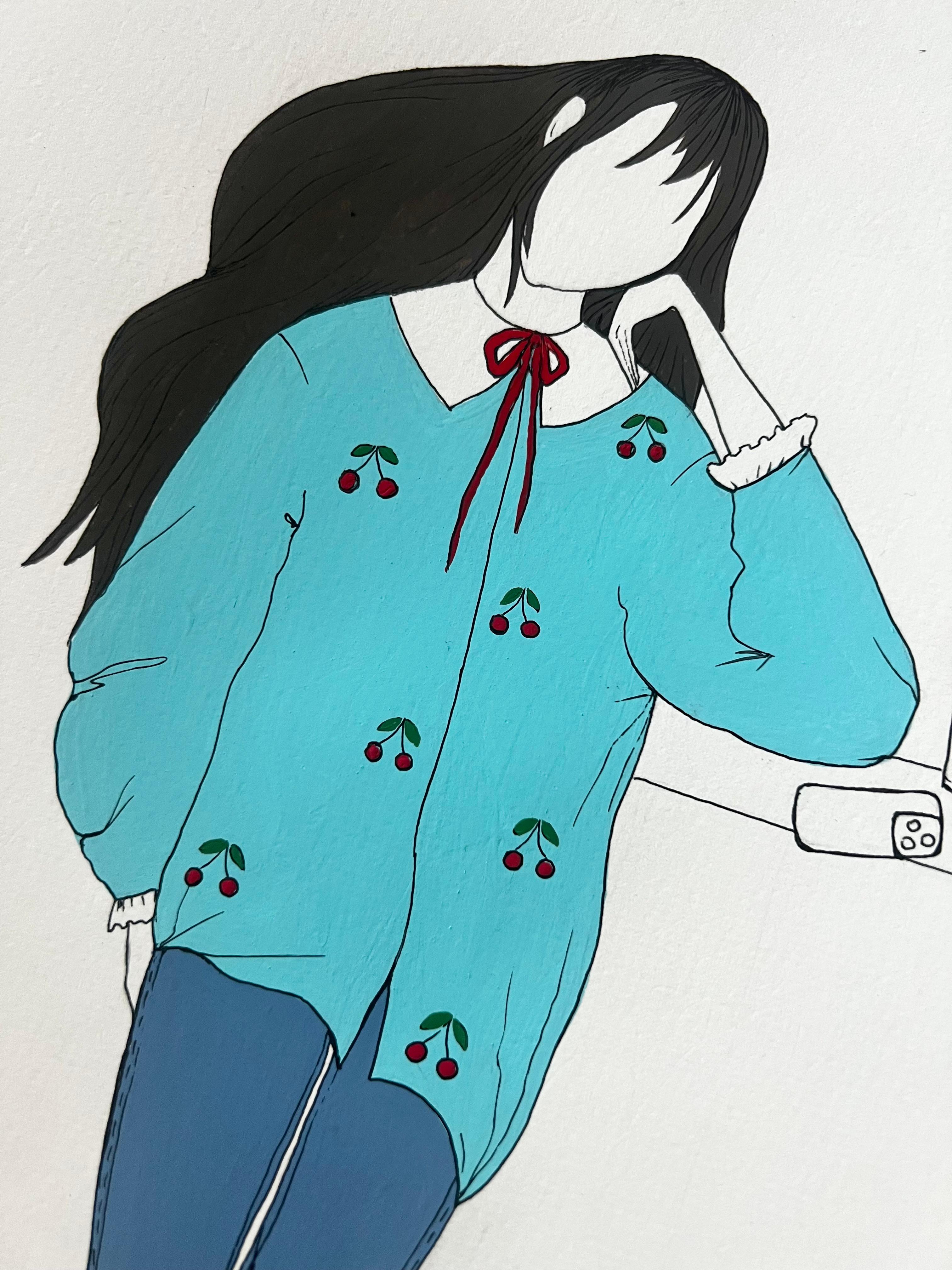 Prenez une photo de moi, 59x42 cm, tempera/papier en vente 2