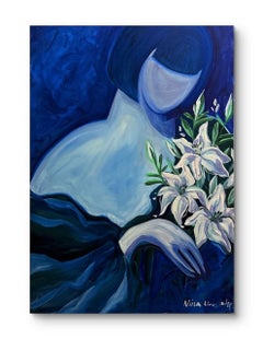 Art contemporain géorgien de Nina Urushadze - Blue and Blooms