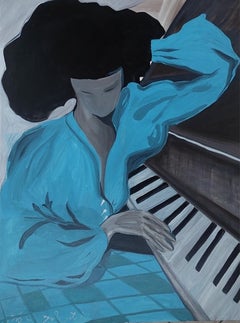Georgian Contemporary Art by Nina Urushadze - Blue Piano