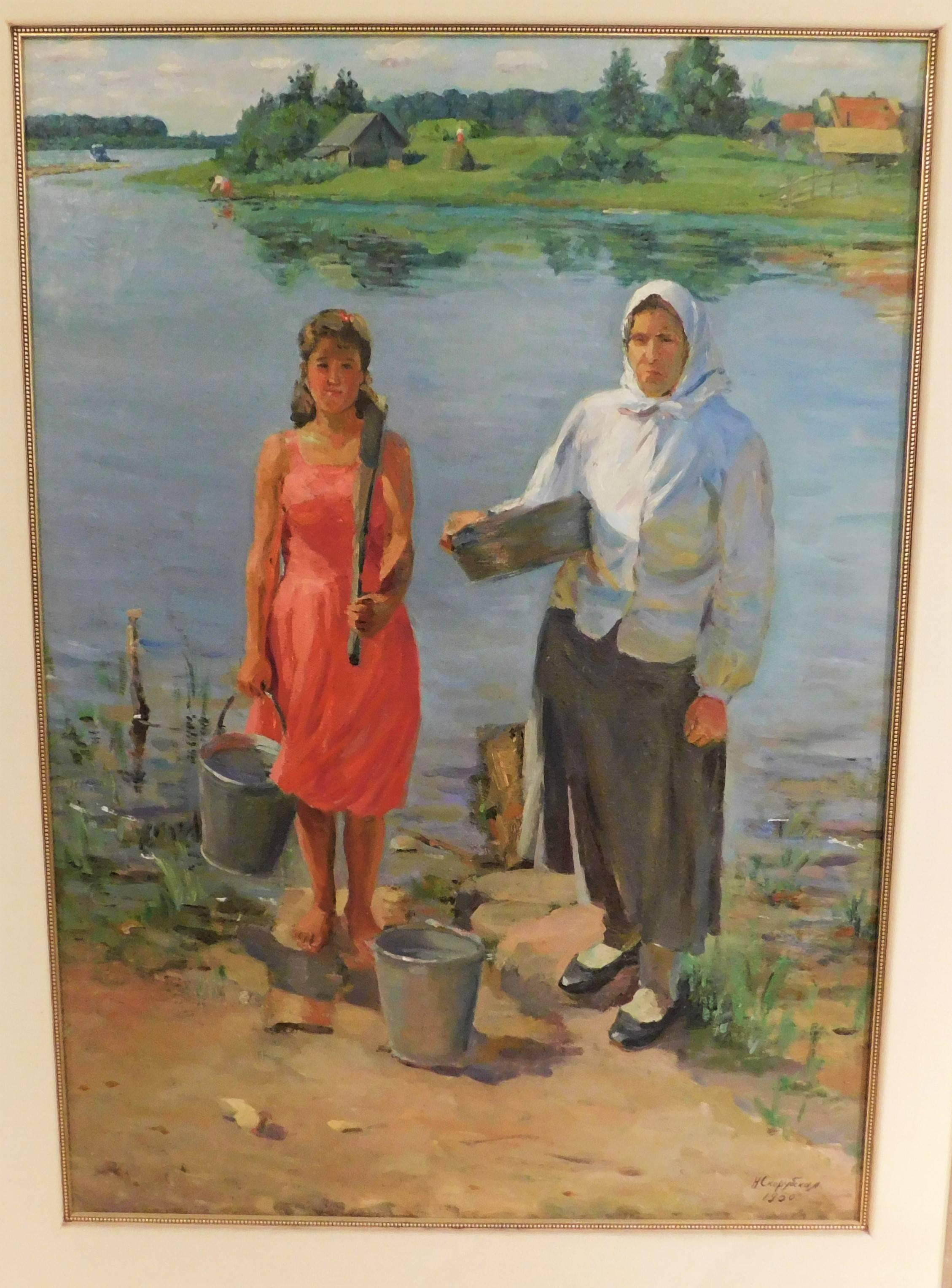 20th Century Nina Vasilyevna Skorubskaya Oil on Canvas Painting For Sale