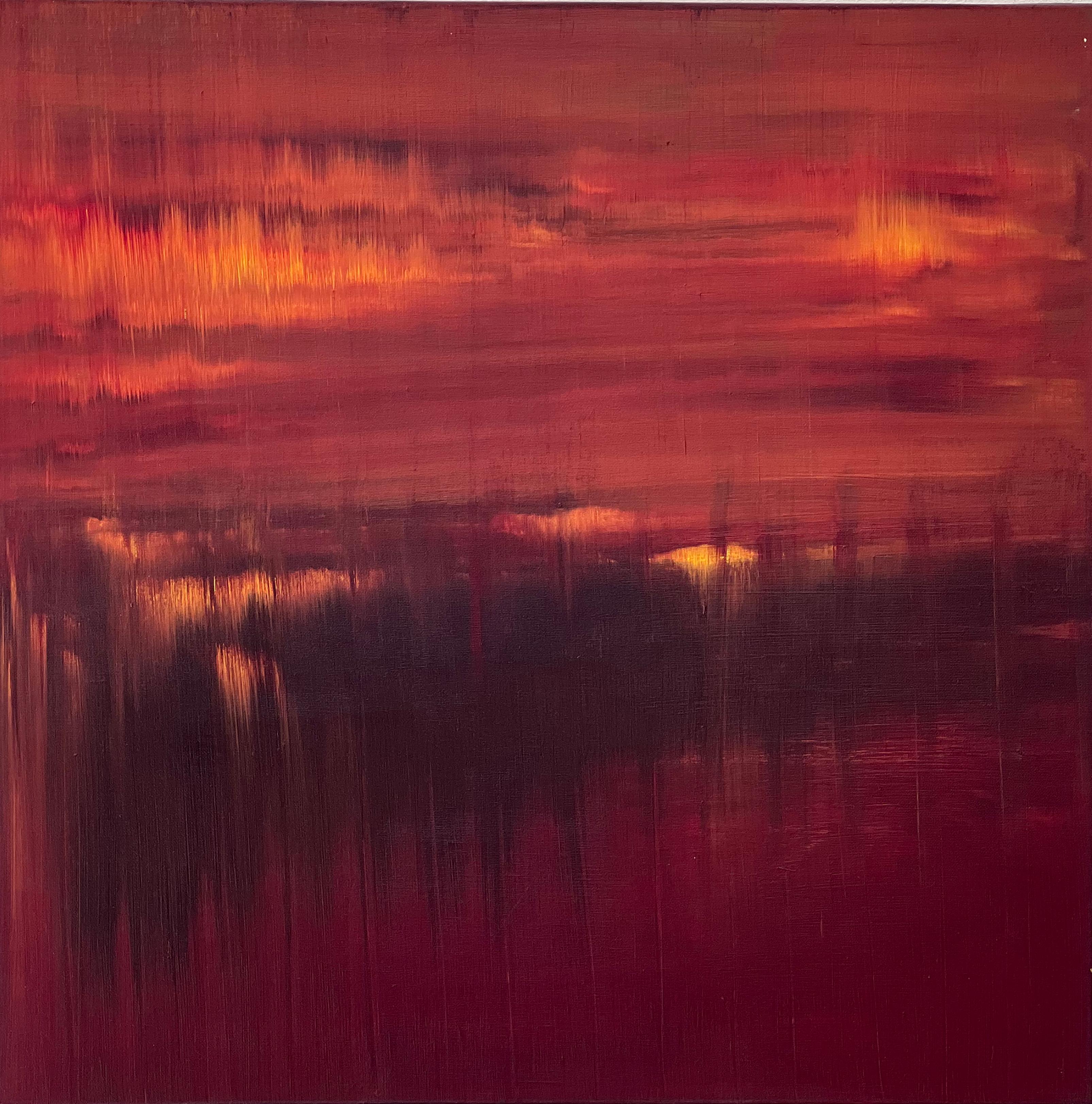 Nina Weintraub Abstract Painting - After the Fires - acrylic on canvas