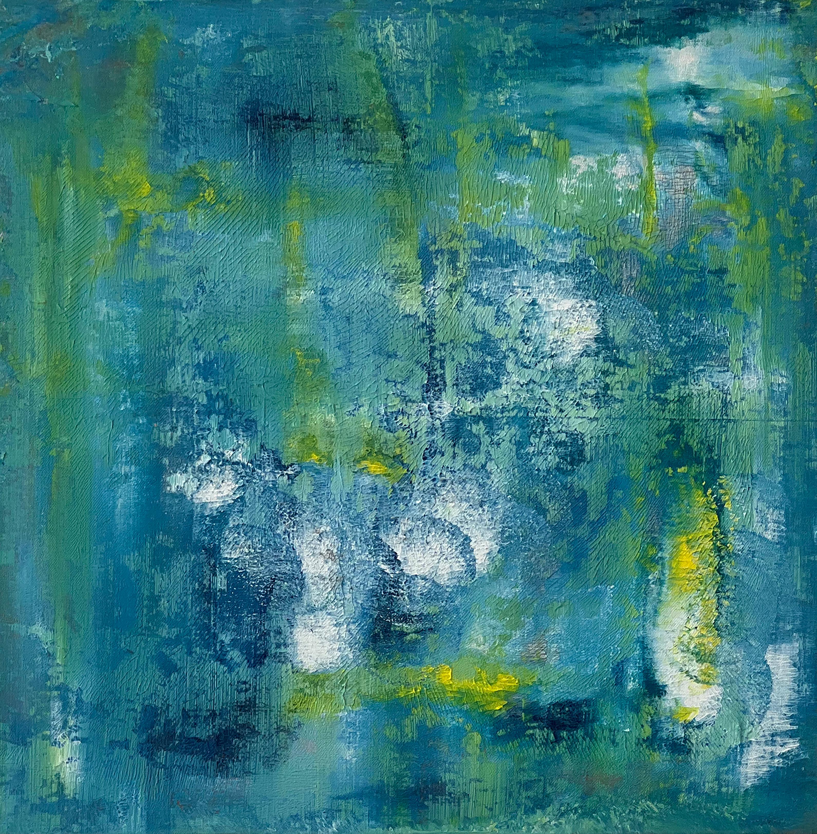 Nina Weintraub Abstract Painting – Diptychon Opal 1  - Acryl auf Leinwand