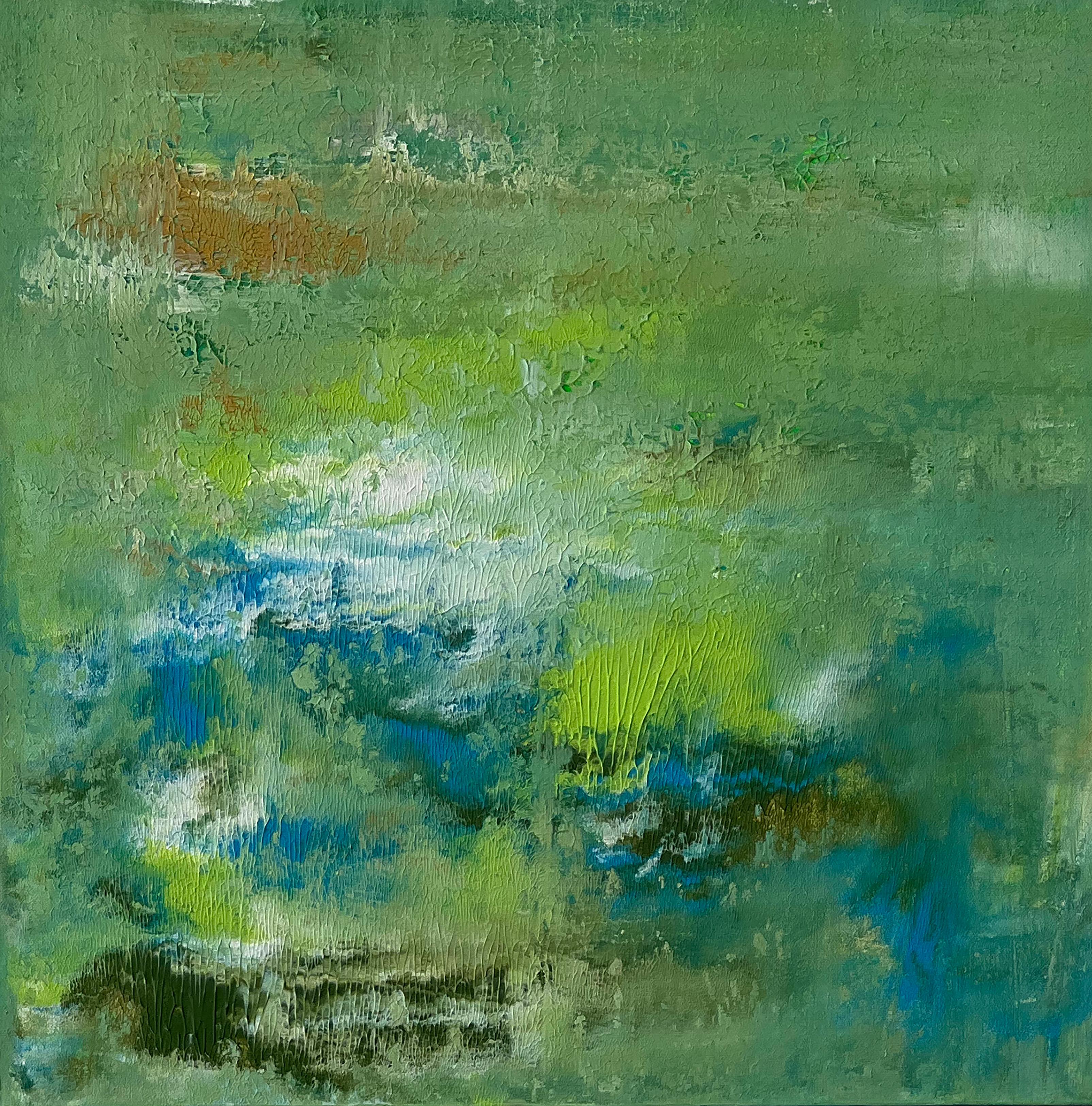 Abstract Painting di Nina Weintraub - Dittico Opale 2  - acrilico su tela