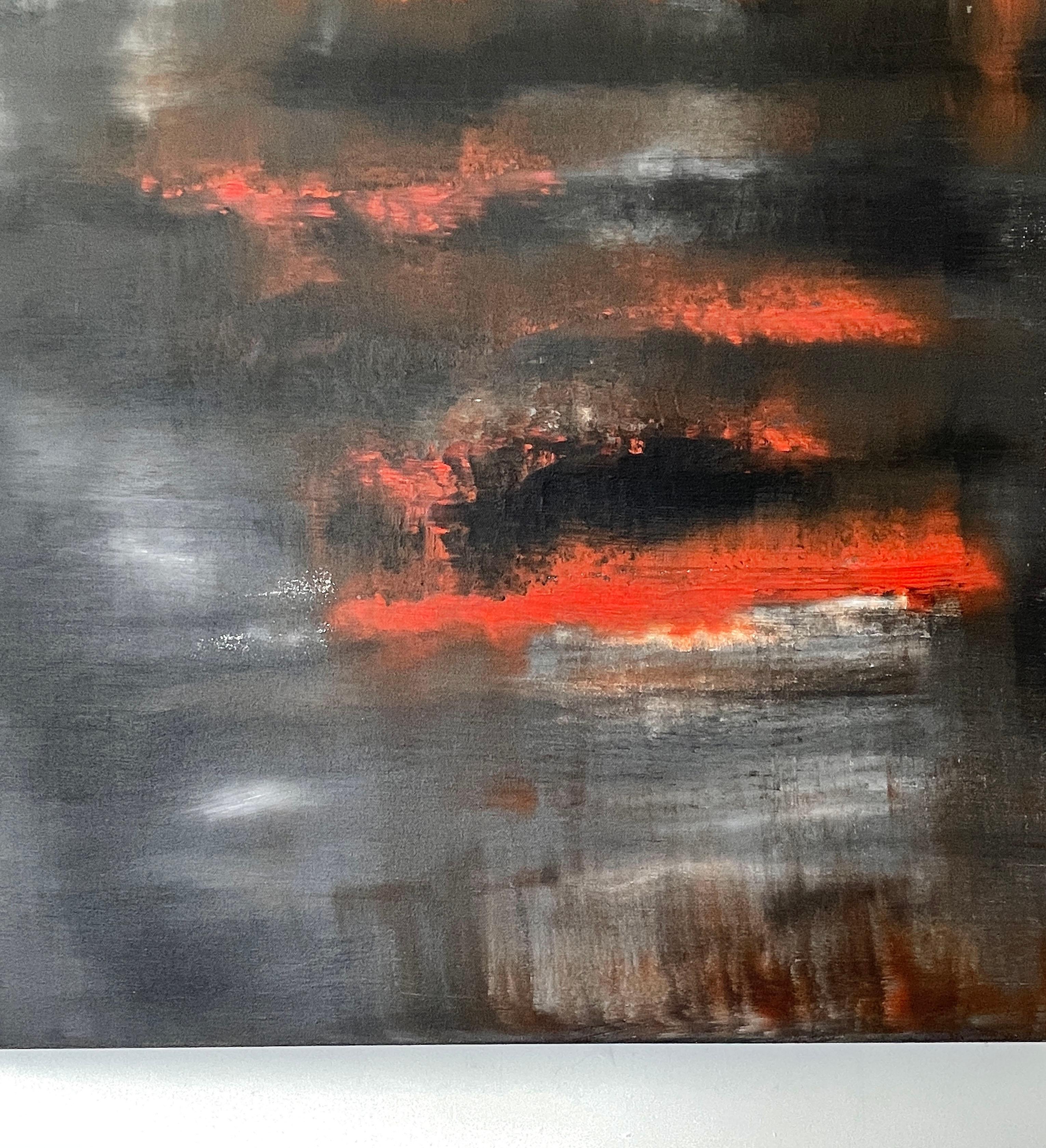 Lava Storm- acrylic on canvas - Abstract Painting by Nina Weintraub