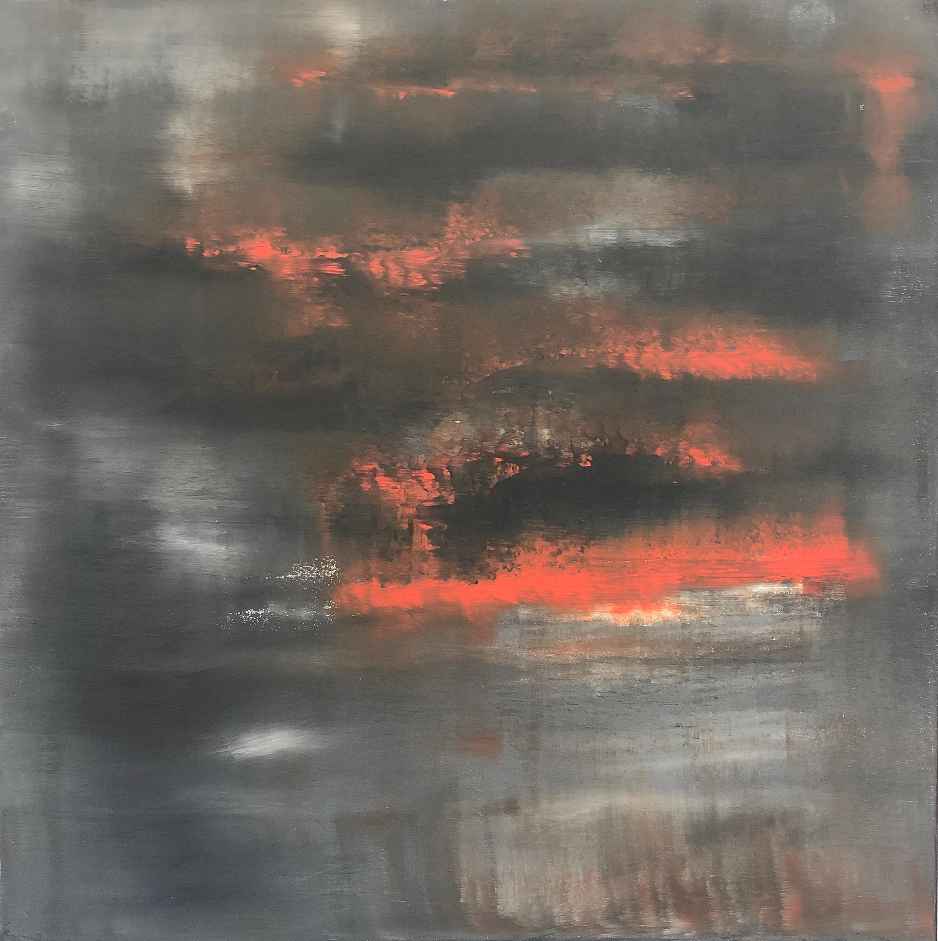 Lava Storm- acrylic on canvas - Painting by Nina Weintraub