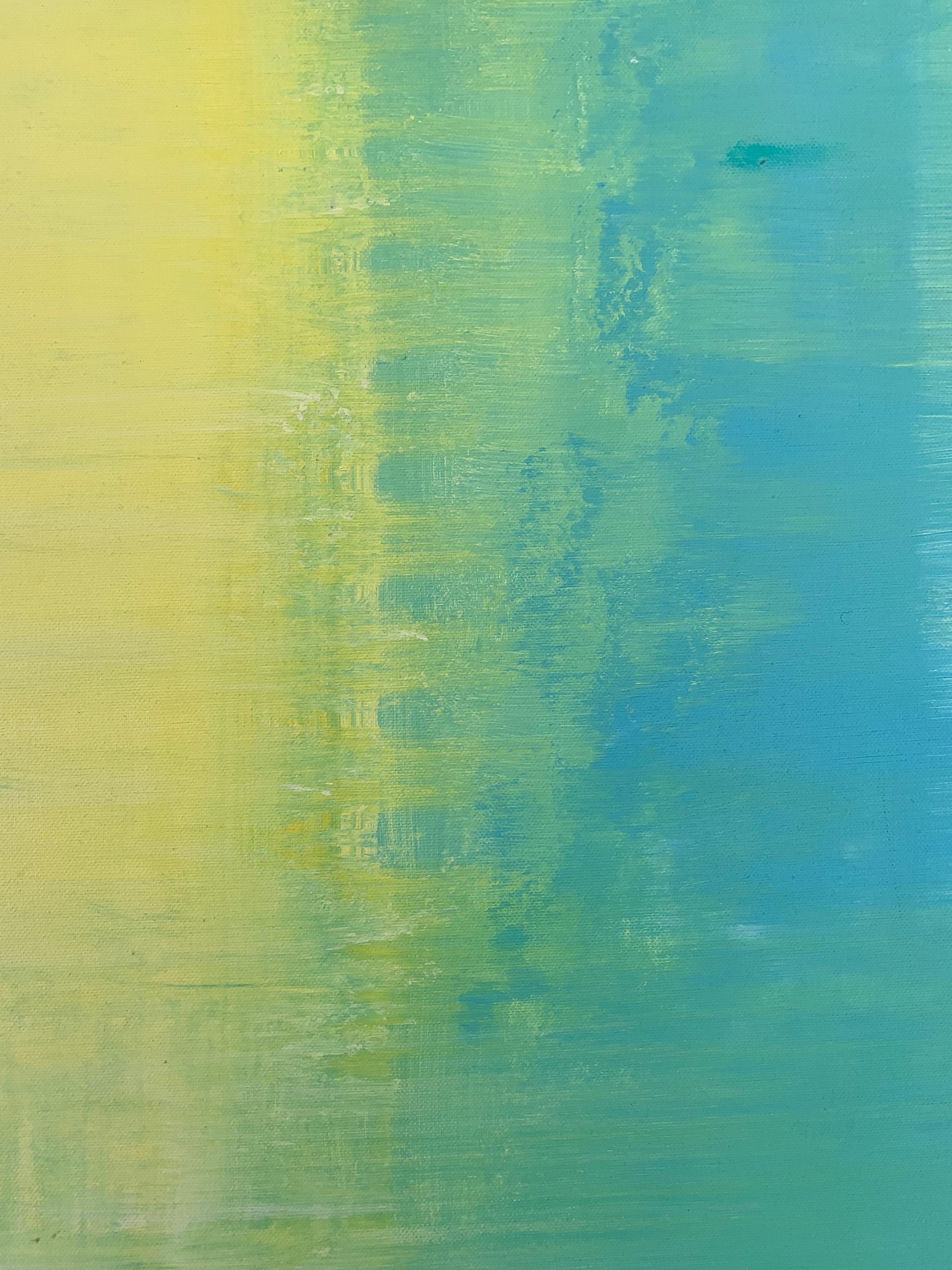Lemon Lime- acrylic on canvas - Abstract Painting by Nina Weintraub