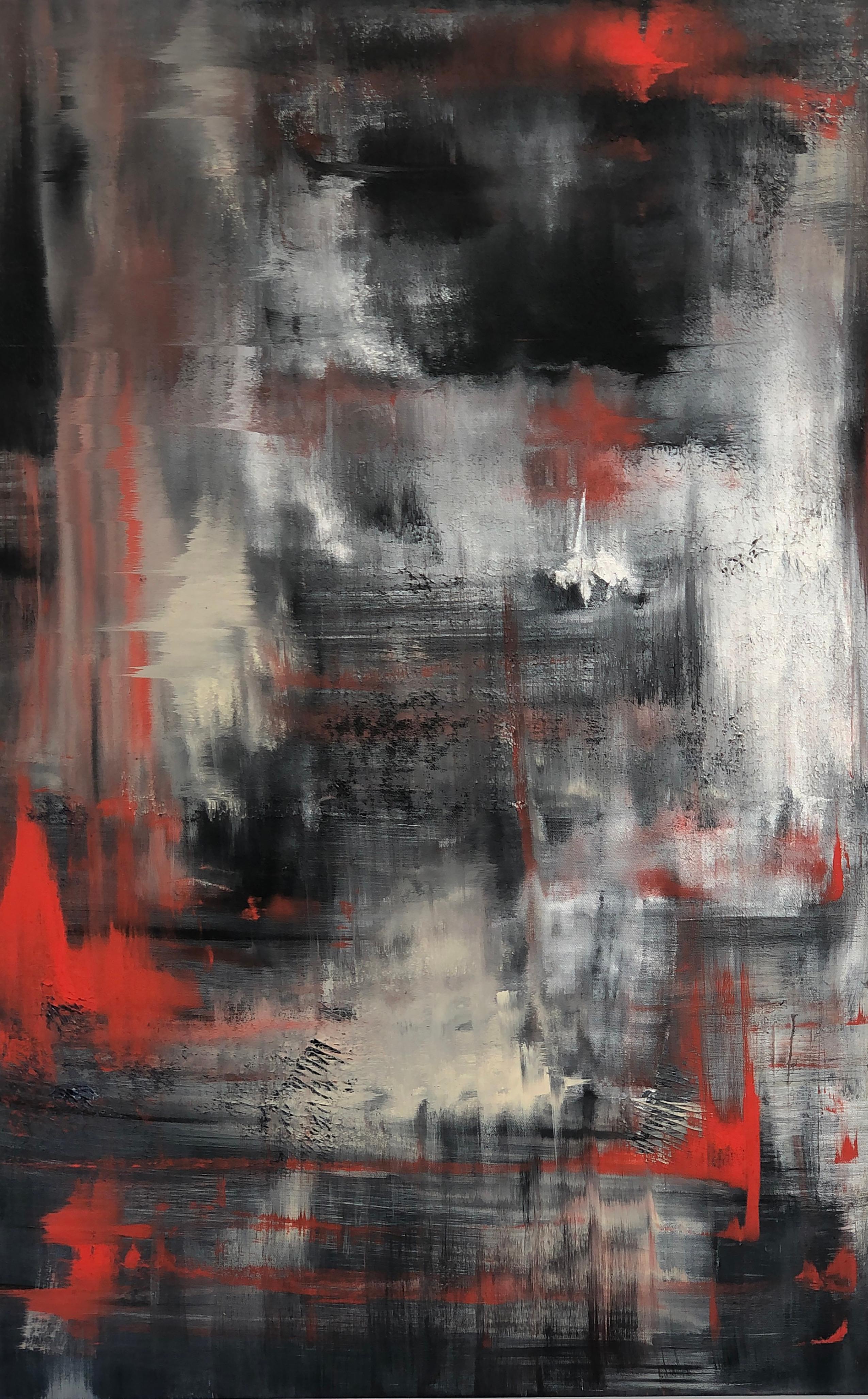 Nina Weintraub Abstract Painting - Mysterious Appearance- acrylic on canvas