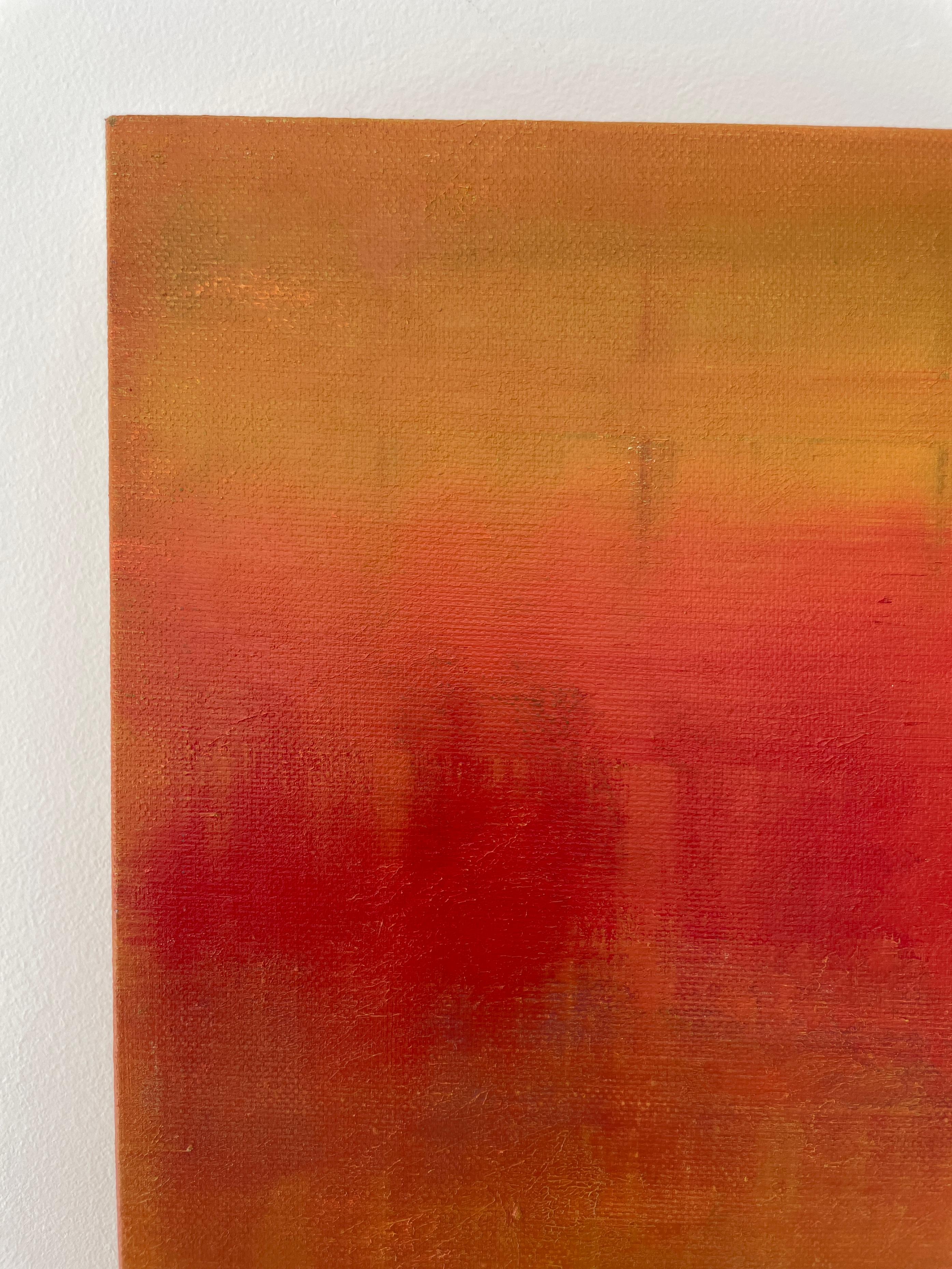 Rising sun - acrylic on canvas - Brown Abstract Painting by Nina Weintraub