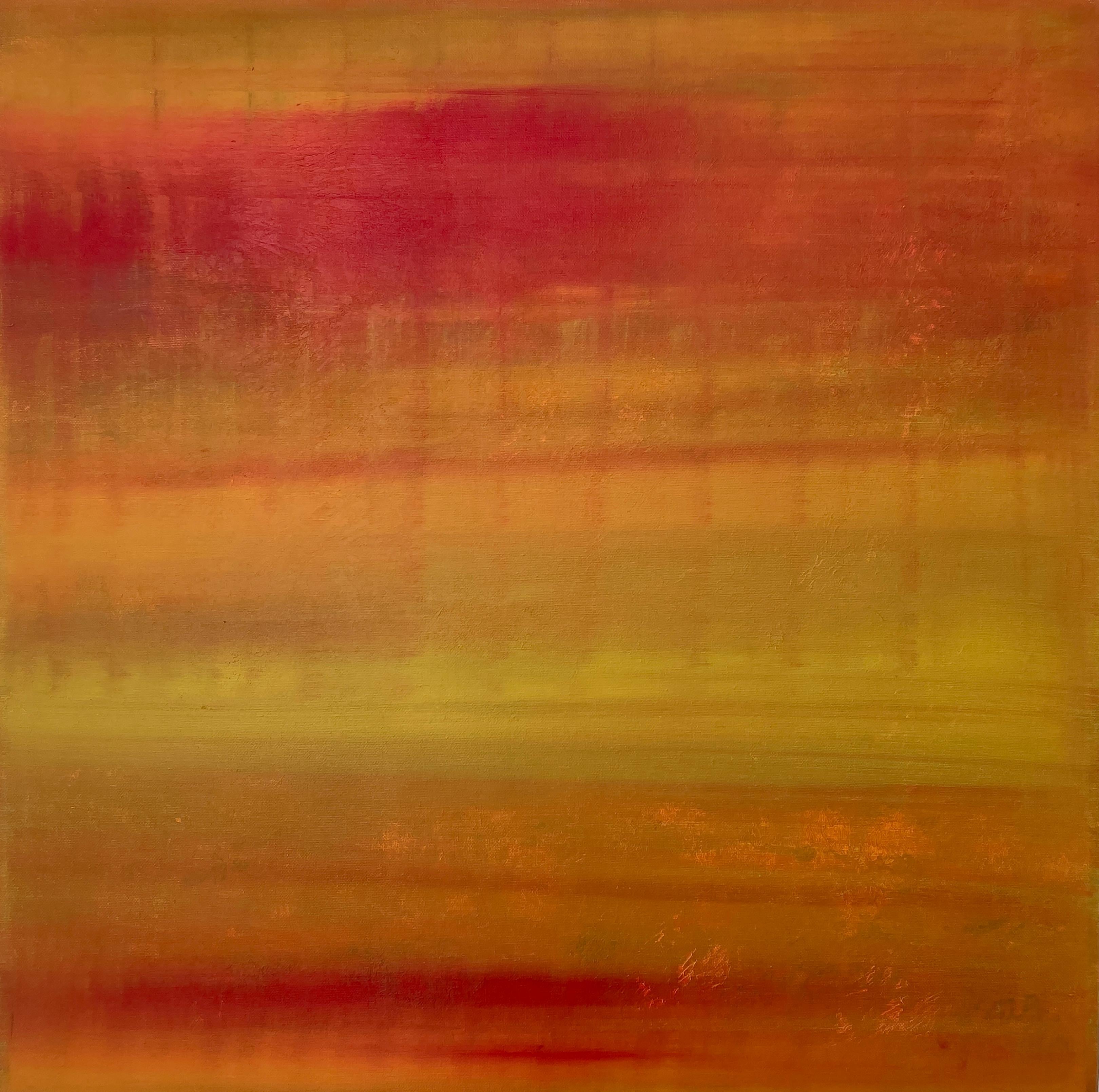 Nina Weintraub Abstract Painting - Rising sun - acrylic on canvas