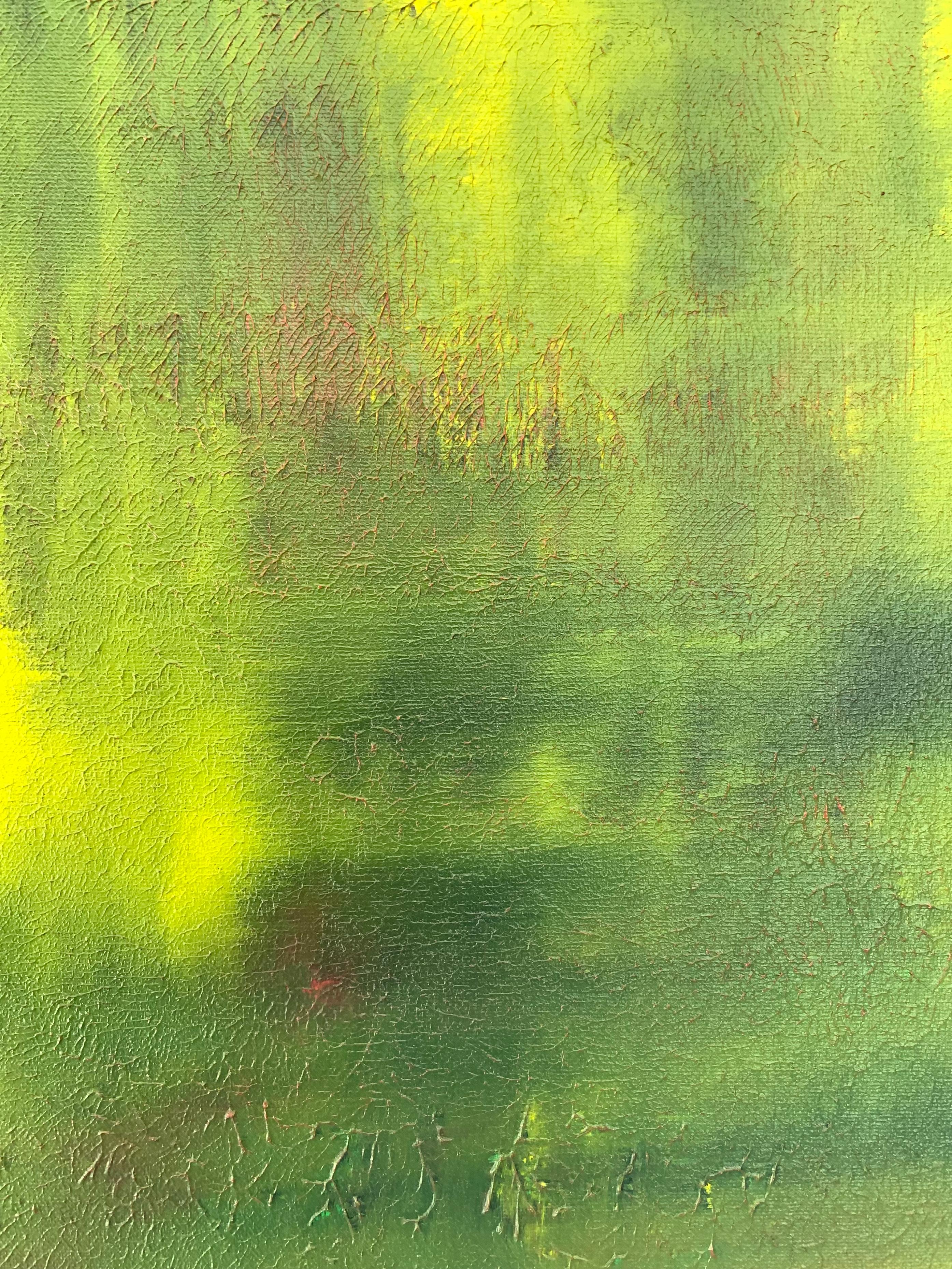 Yellow Angels - acrylic on canvas - Abstract Painting by Nina Weintraub
