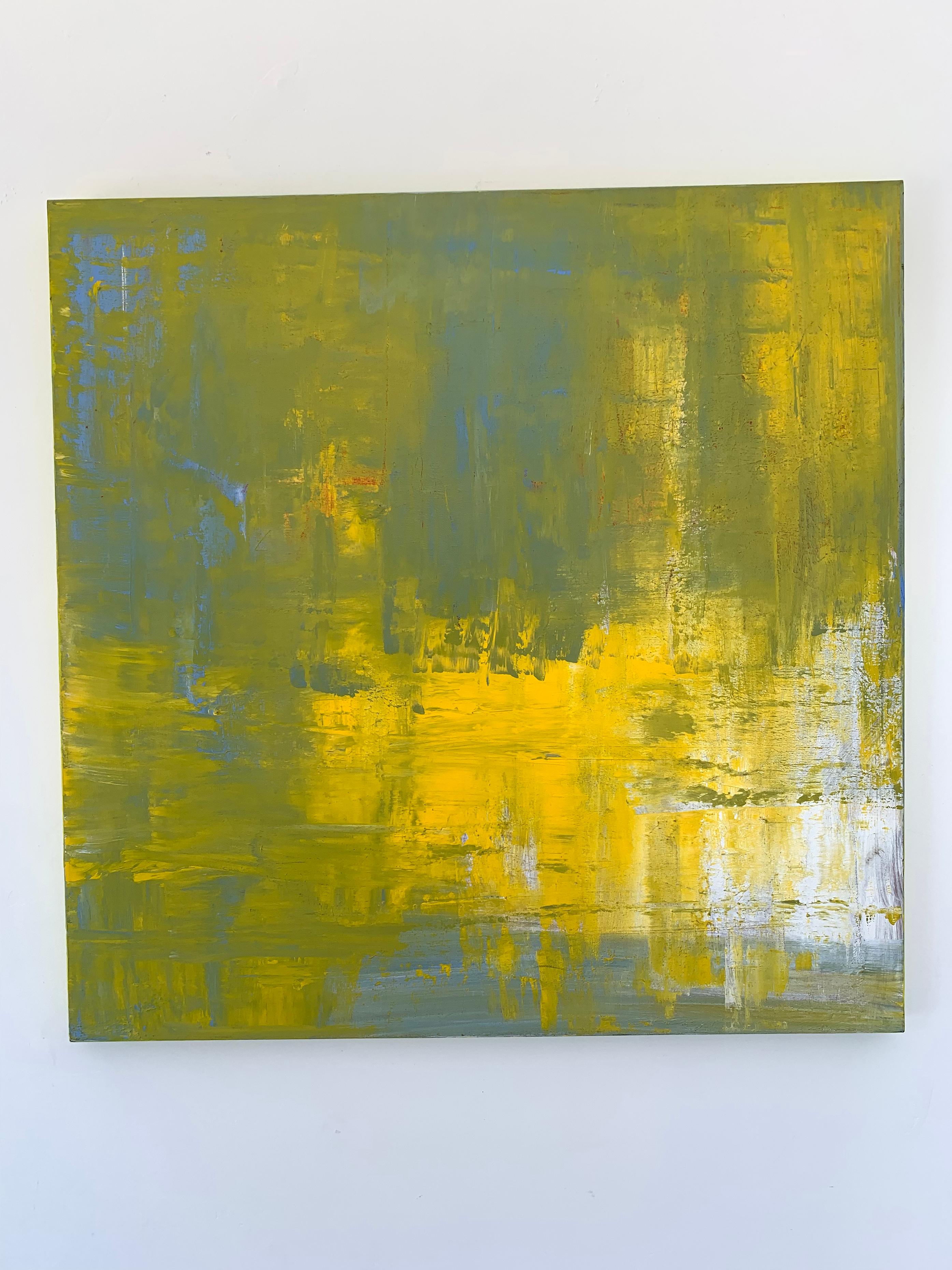 Yellow Mist - acrylic on canvas - Painting by Nina Weintraub