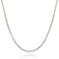 Heart Aquamarine Riviera Graduated Tennis Necklace
