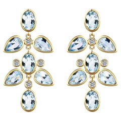 Nina Zhou Orecchini a goccia con diamante e acquamarina da 6,02 ct.