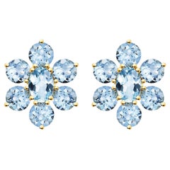 Nina Zhou 7.00ct Aquamarine Cluster Earriings