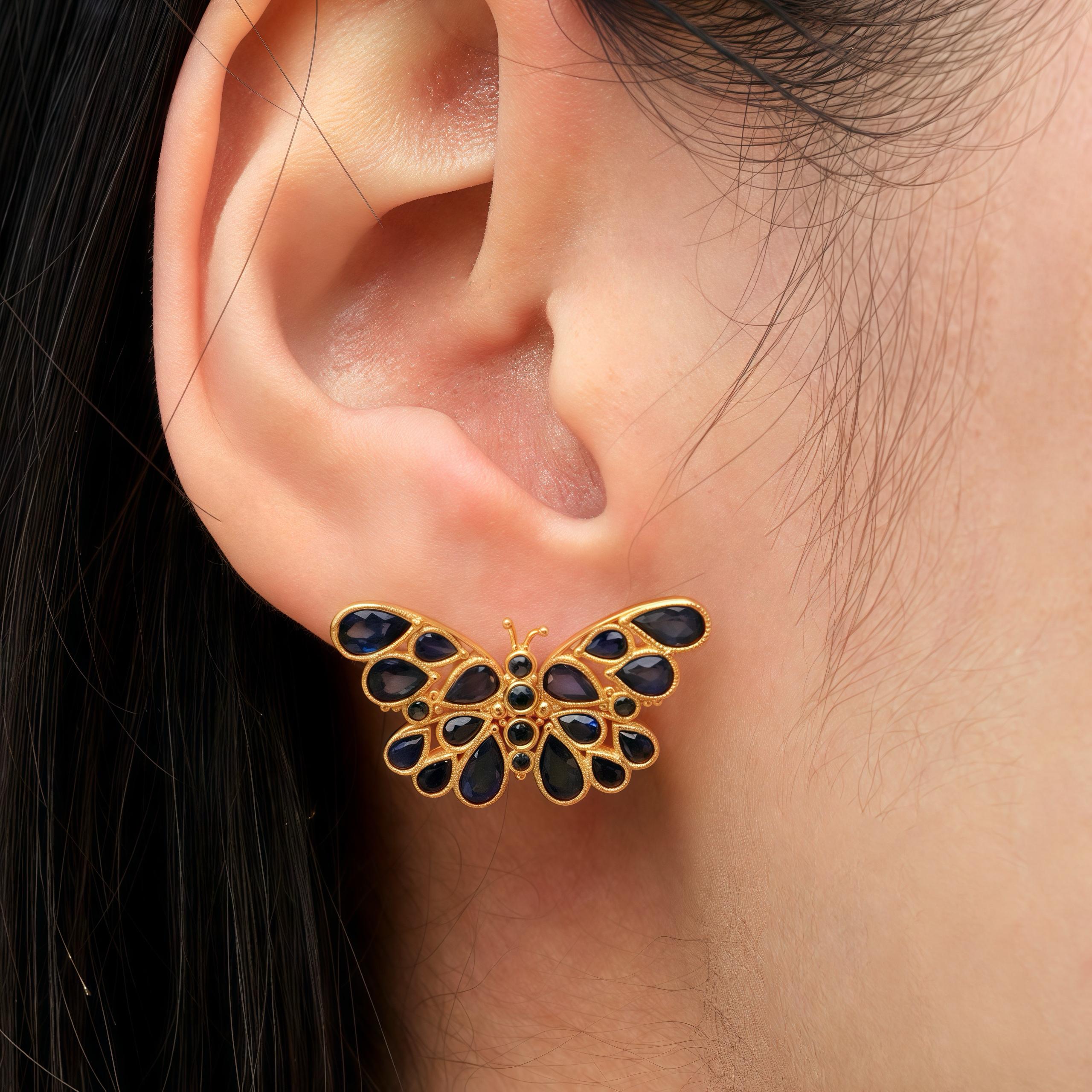 Women's Nina Zhou Butterfly Sapphire Earrings For Sale