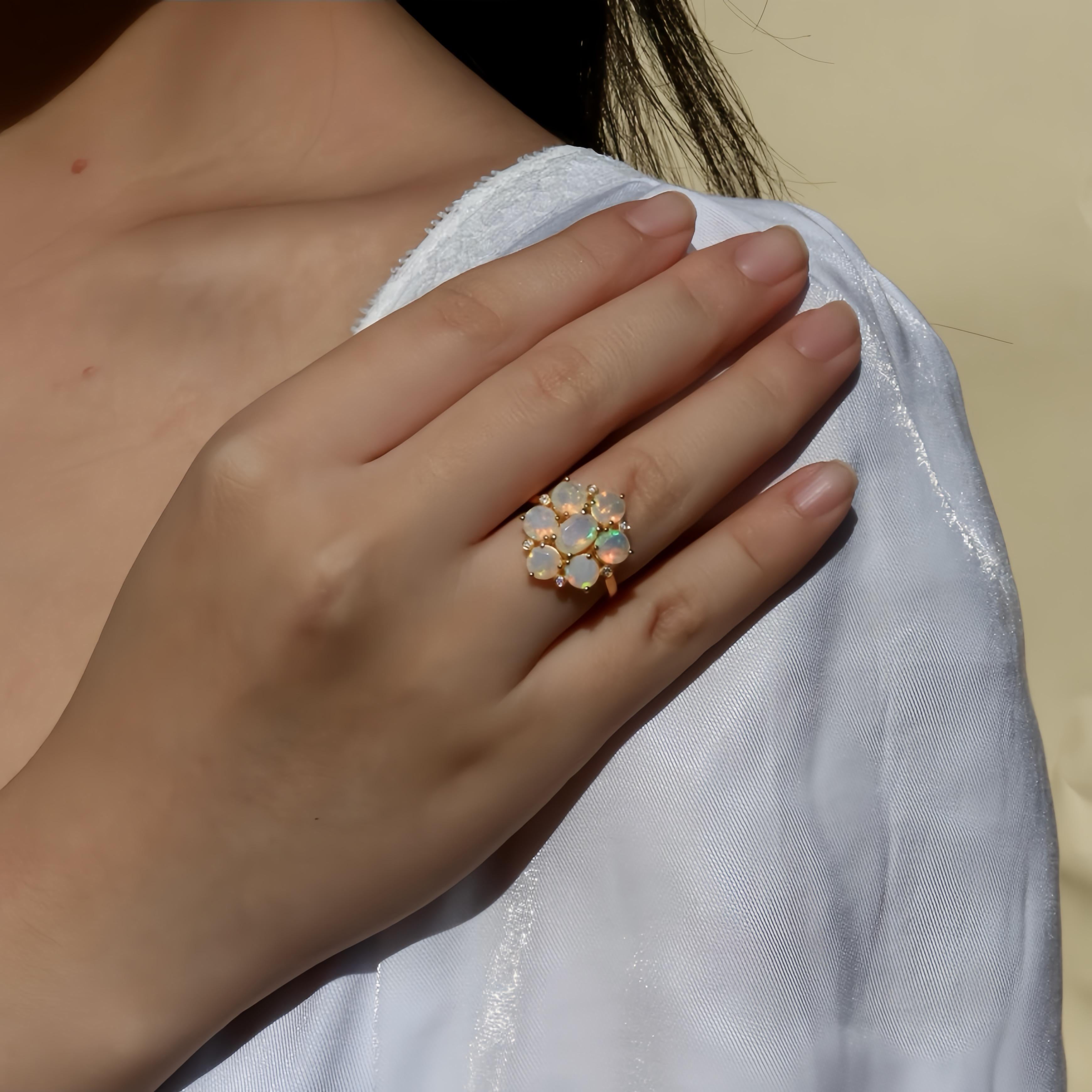 Nina Zhou Celestial Opal Diamant-Cocktailring (Moderne) im Angebot