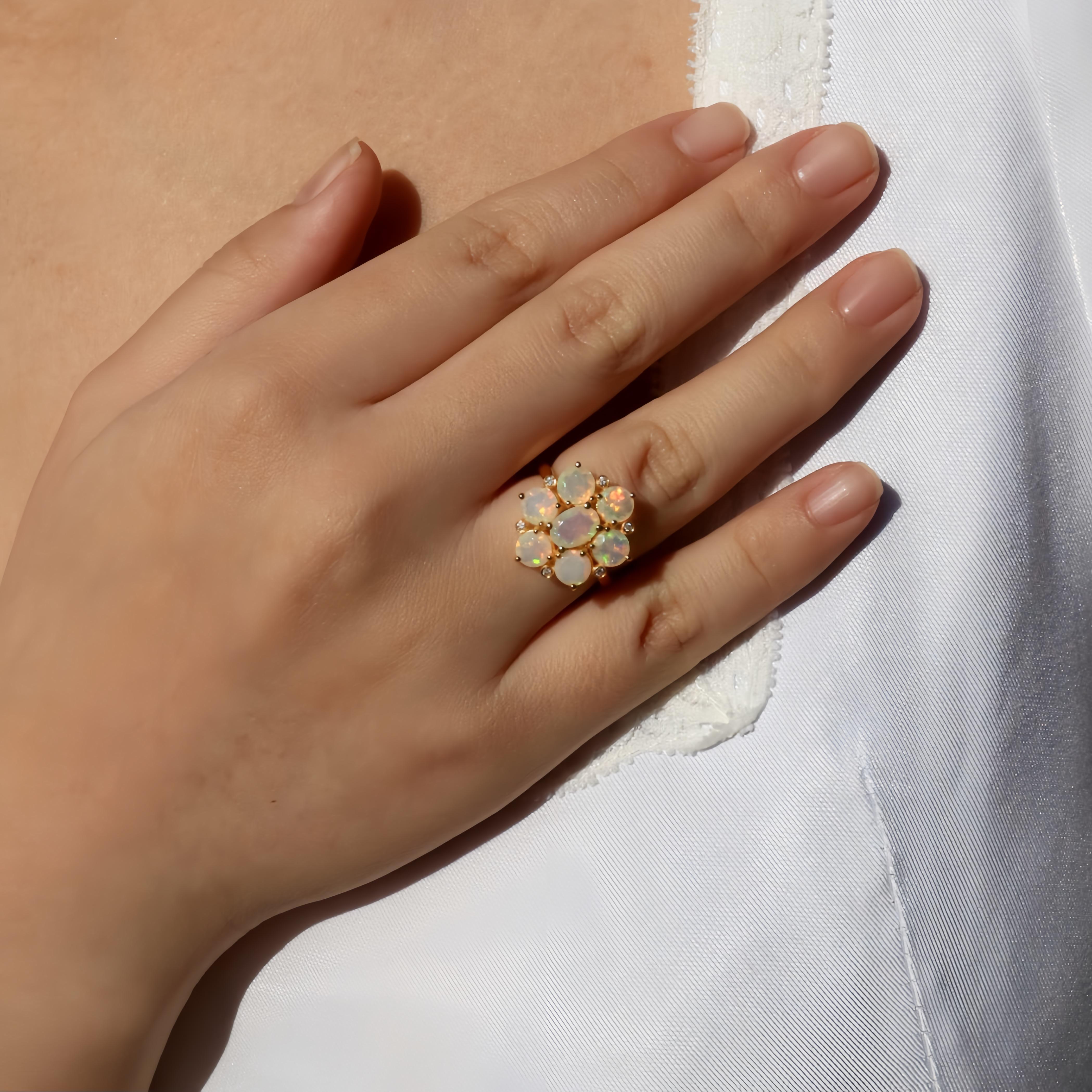 Nina Zhou Celestial Opal Diamant-Cocktailring im Angebot 1