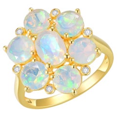 Nina Zhou Celestial Opal Diamond Cocktail Ring