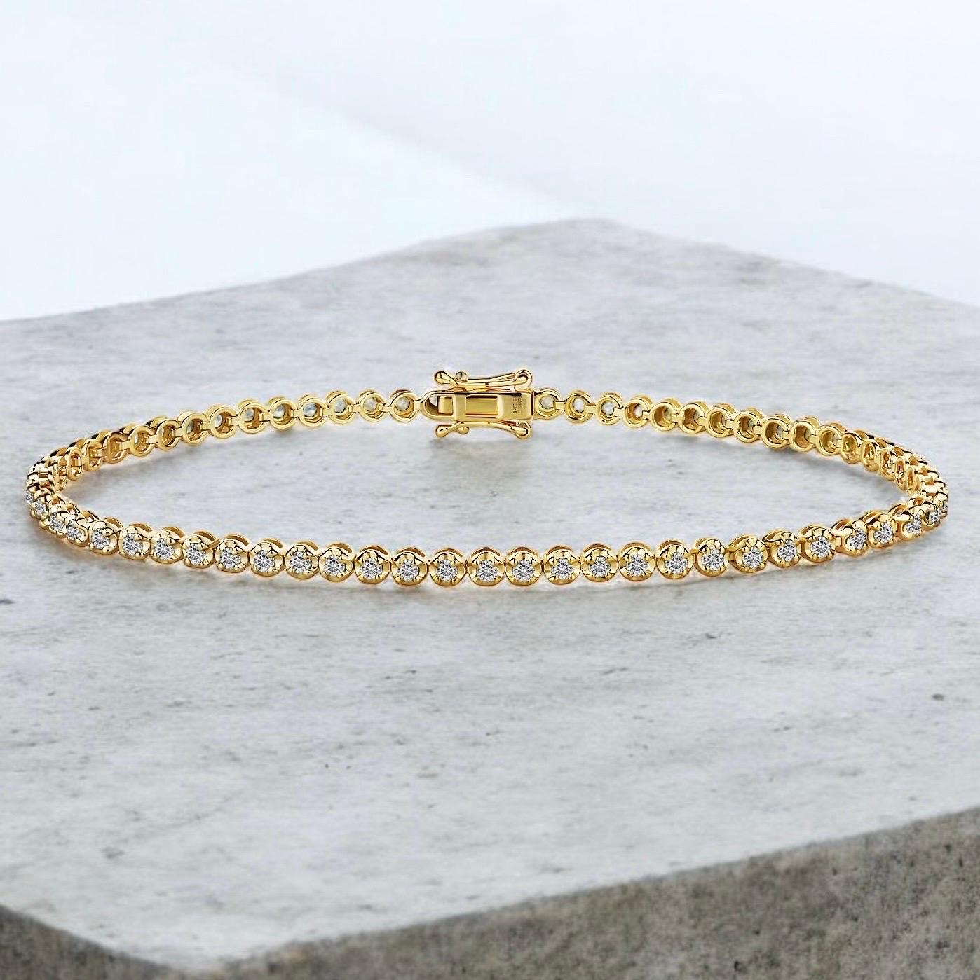 Bracciale tennis con diamanti Nina Zhou in oro giallo 18 carati 5