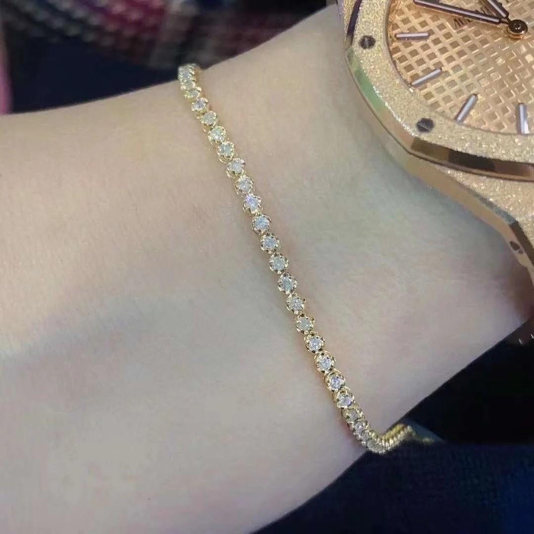 Nina Zhou Diamond Tennis Bracelet in 18k Gold 2