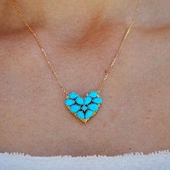 Collar Colgante Corazón Turquesa Fantasía Nina Zhou 4.40ctw