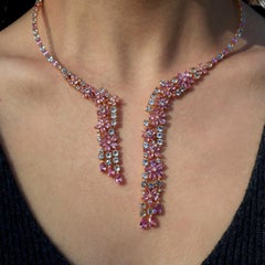 Nina Zhou Galaxy 50,50ctw Acquamarina Pink Diamond Collana con diamante