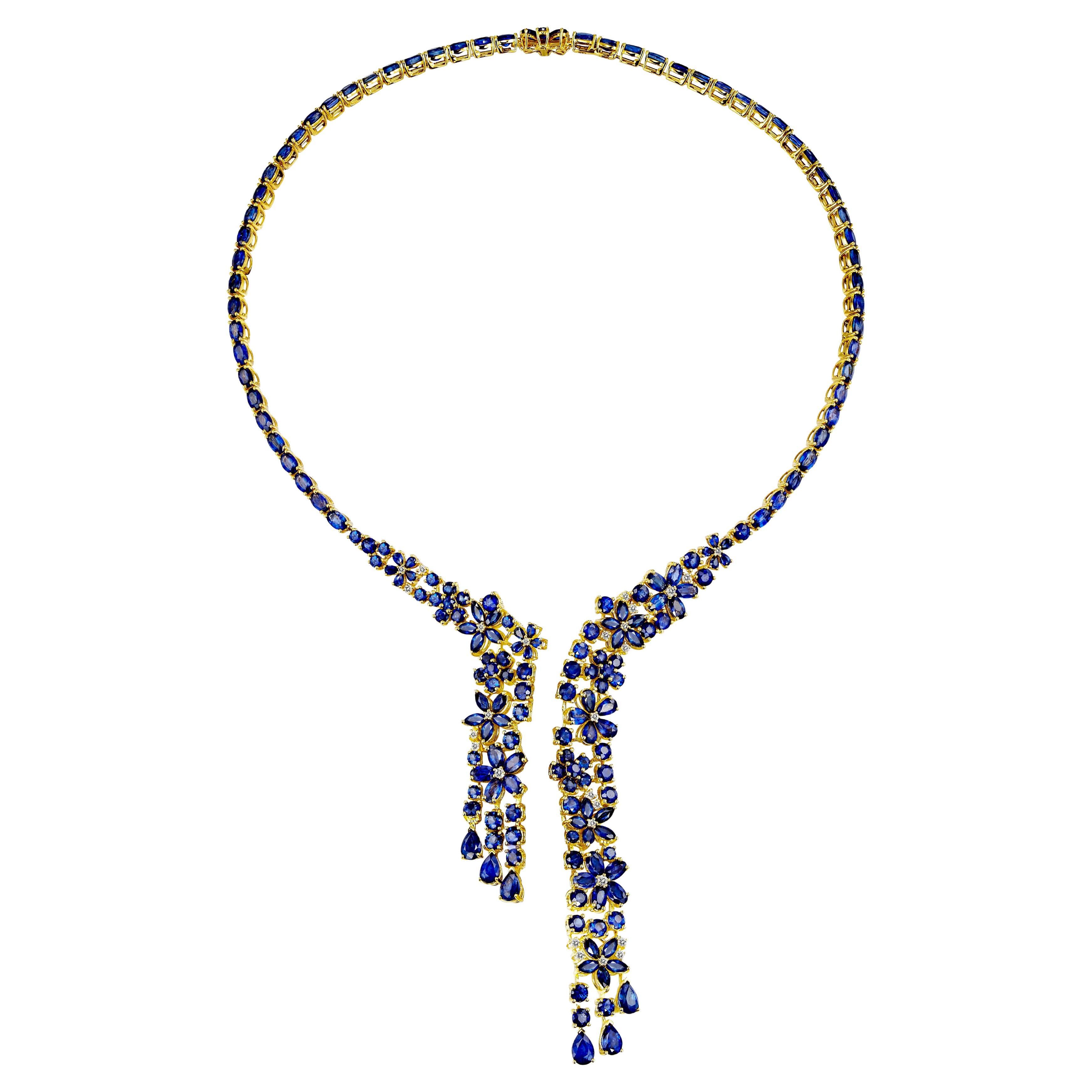 Nina Zhou Galaxy Sapphire Diamond Statement Collier
