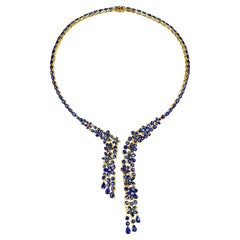 Nina Zhou Galaxy Sapphire Diamond Statement Necklace