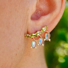 Nina Zhou Lily of the Valley 3.26ctw Moonstone Peridot Diamond Earrings