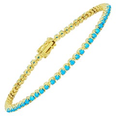 Nina Zhou Natural Turquoise Tennis Bracelet