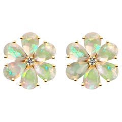 Nina Zhou Opal Diamond Forget-Me-Not Earrings