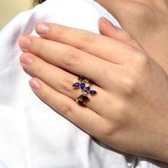 Nina Zhou 2.70ctw Natural Sapphire Branch Leaves Ring