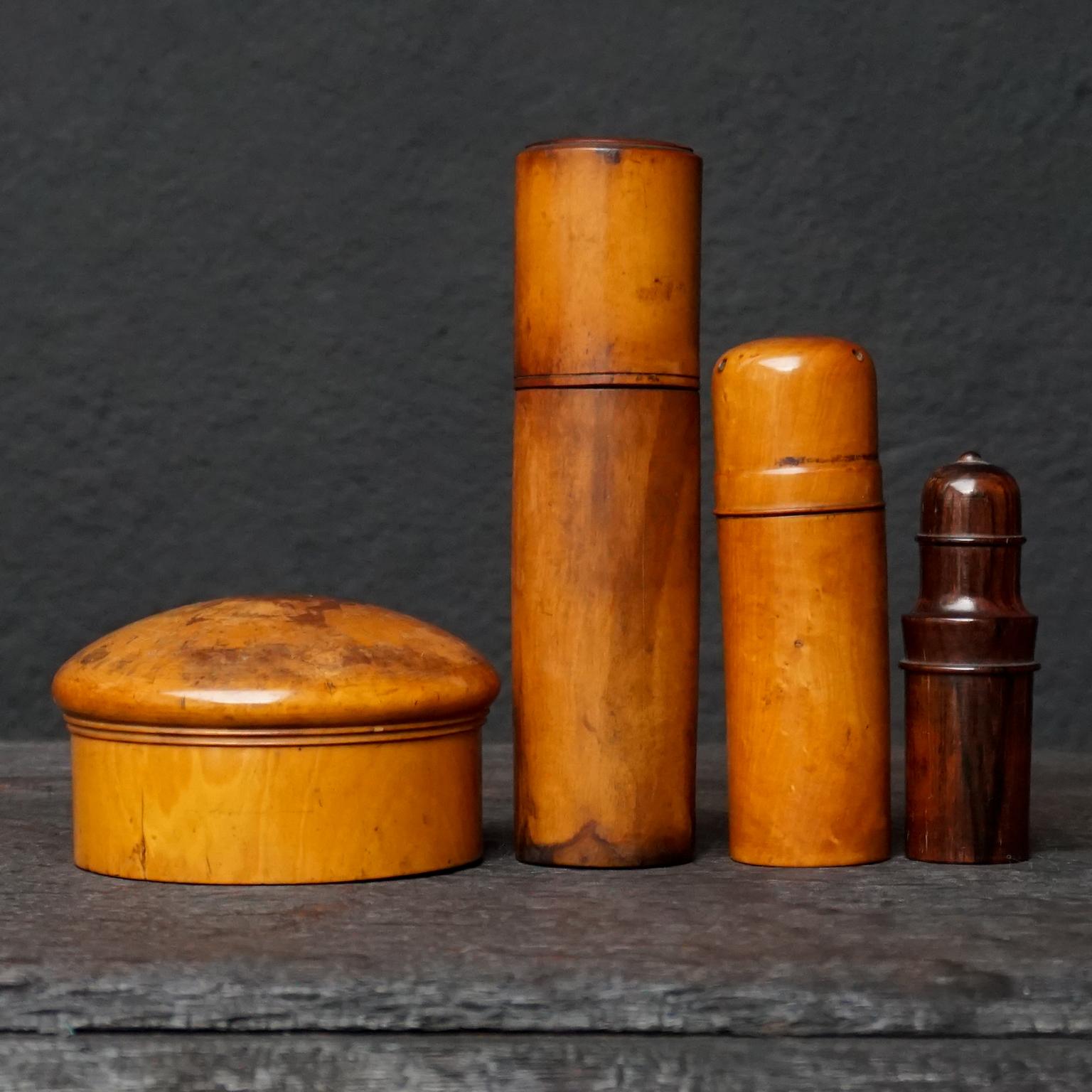 Nine 19th Century Treen Ware Boxwood Medical Oil Ointment Lotion Bottle Holders 6