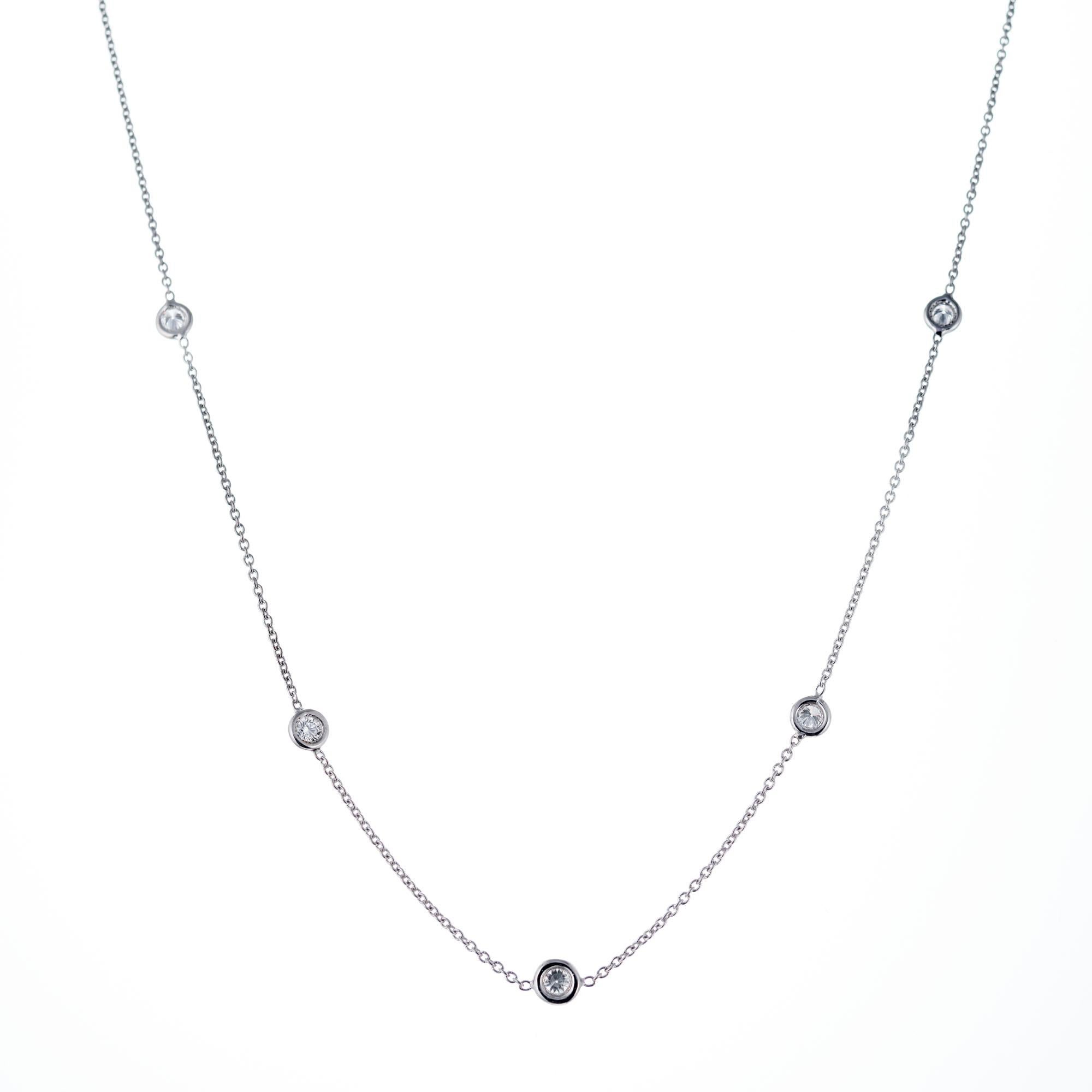Women's Nine .81 Carat Diamond White Gold Diamond by The Yard Necklace