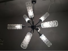 Nine, 9 Light Chrome Sputnik Chandelier 1970s